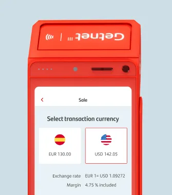 Pantalla de distintos tipos de divisa de la aplicacion del tpv