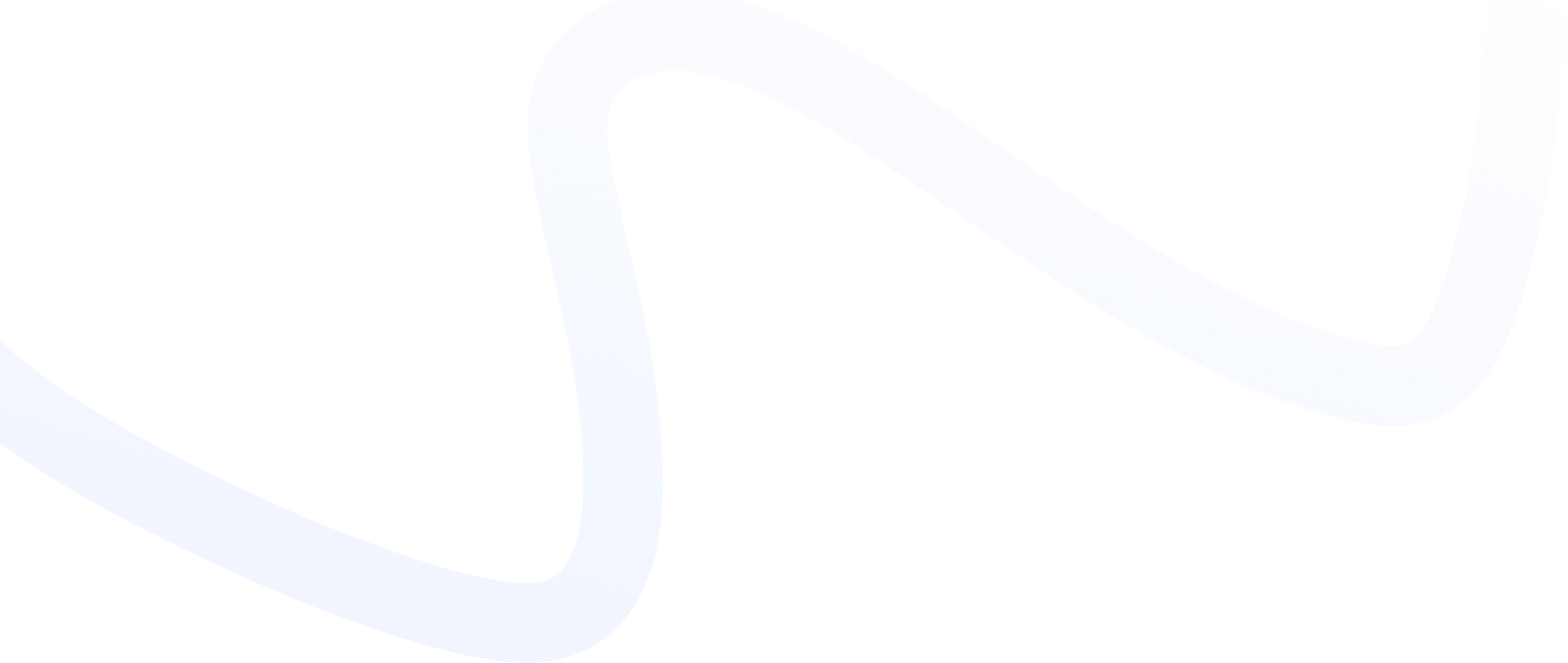 A smooth wavy blue line fading from dark to light blue on a transparent background.
