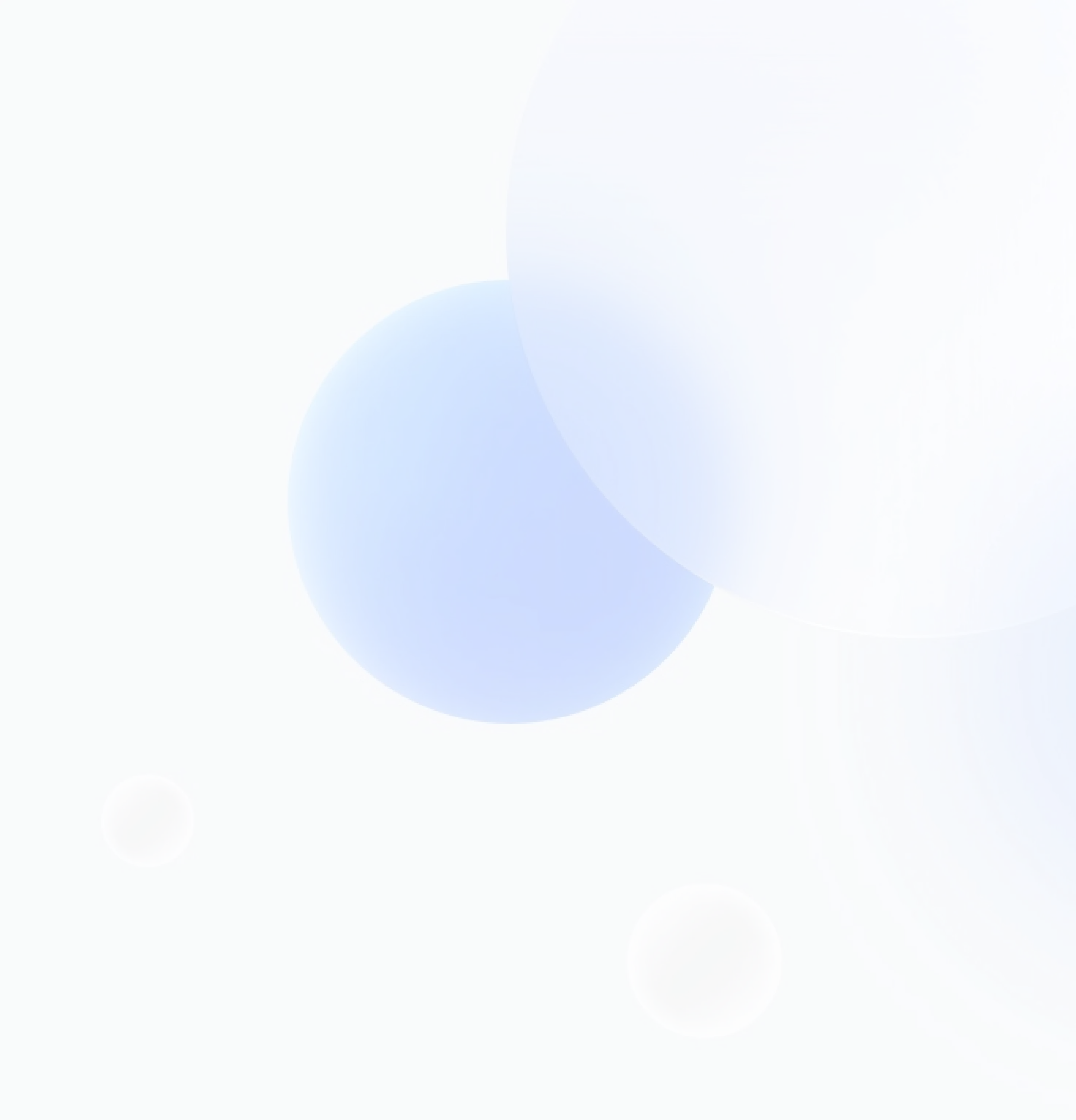 Abstract image of blue and white translucent overlapping circles on a light background.