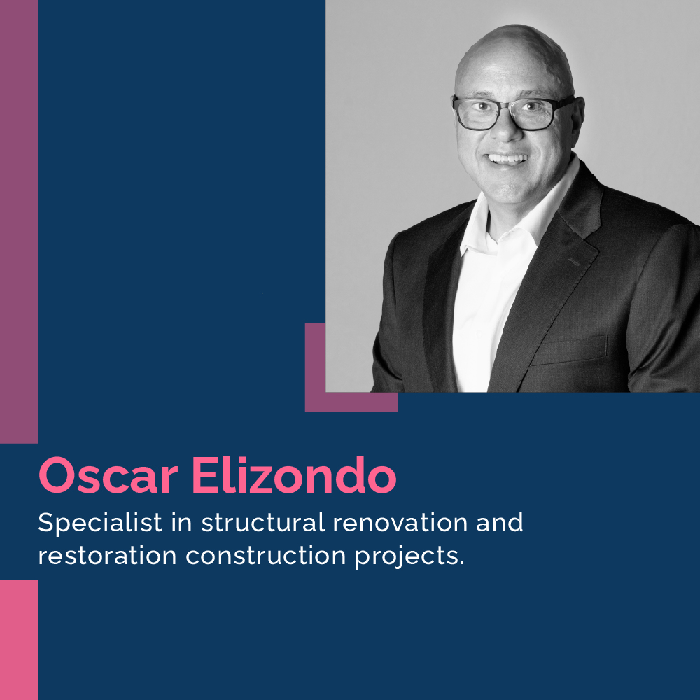 Oscar Elizondo walking through a commercial project in Pharr, Texas, inspecting progress and workflow efficiency.