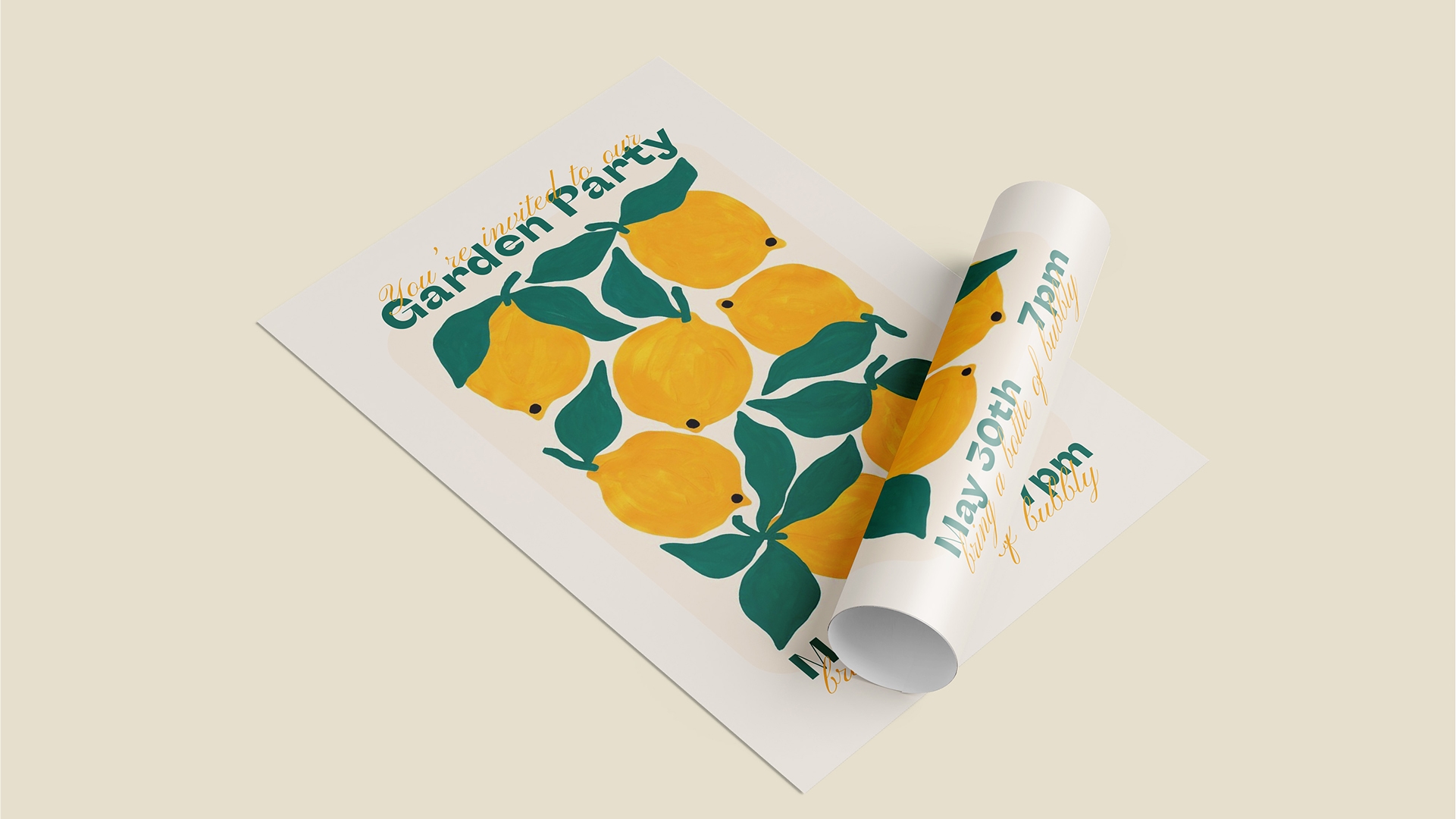 Personal style design of an event invitation. 