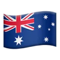 Waving flag of Australia with Union Jack and white stars on blue field.