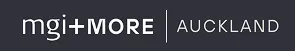 Logo reading 'mgi+MORE AUCKLAND' on a dark background.