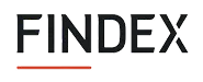 Findex company logo with the word FINDEX in bold uppercase letters and a red underline beneath the F.