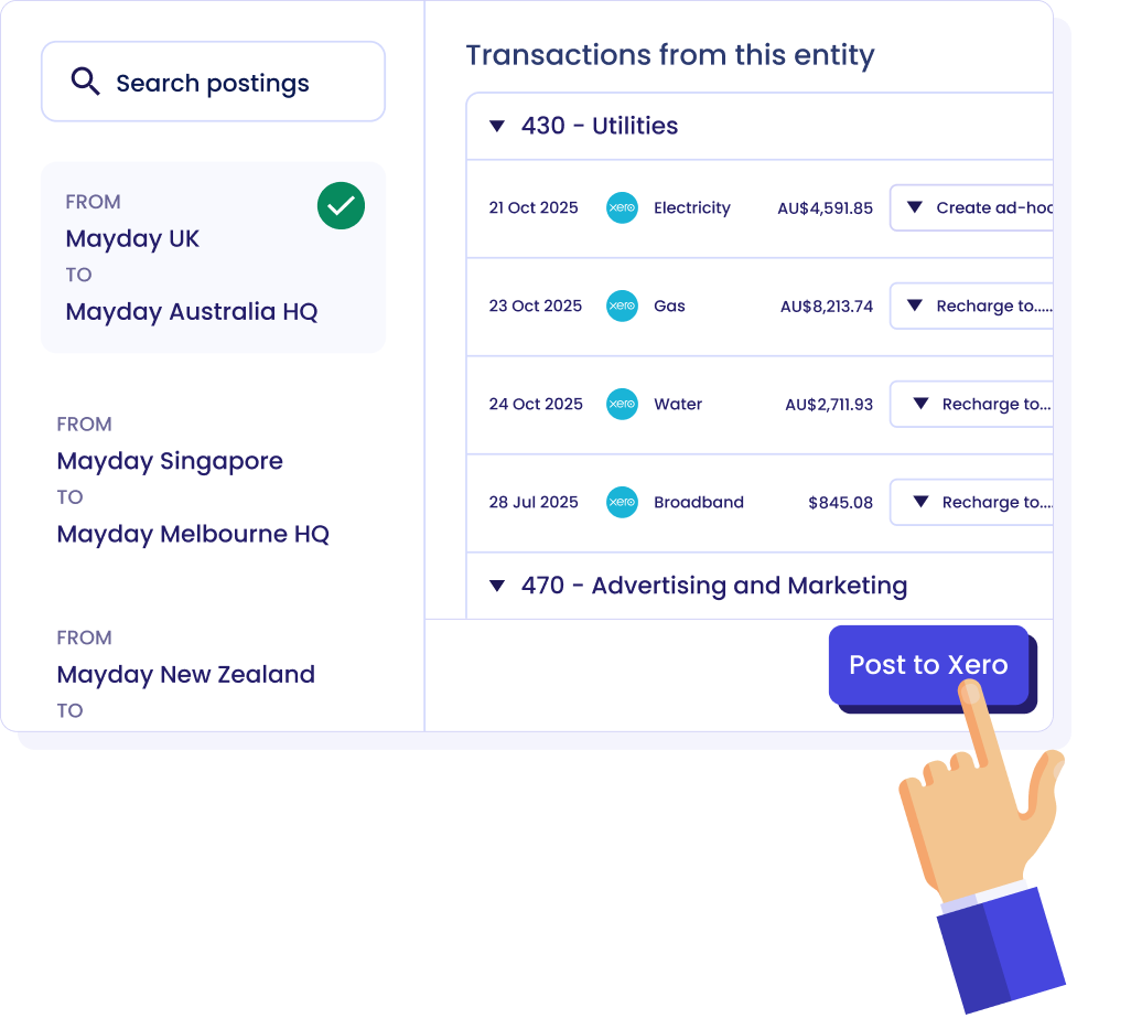 Deferred revenue schedule posting journal dated 31 Jul 2025 showing descriptions, account codes, tax status, debit and credit amounts totaling A$478.58 in a web application interface.