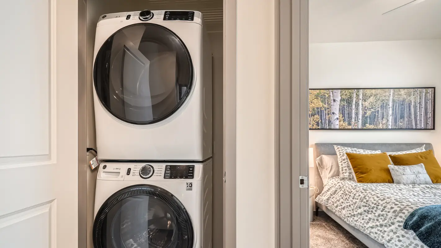 In-home washer and dryer at Polaris Apartments in Broomfield, Colorado