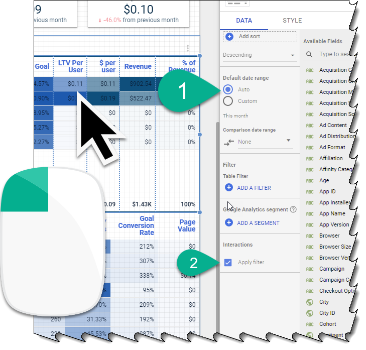 Highlight of Date Range selection in Google Data Studio