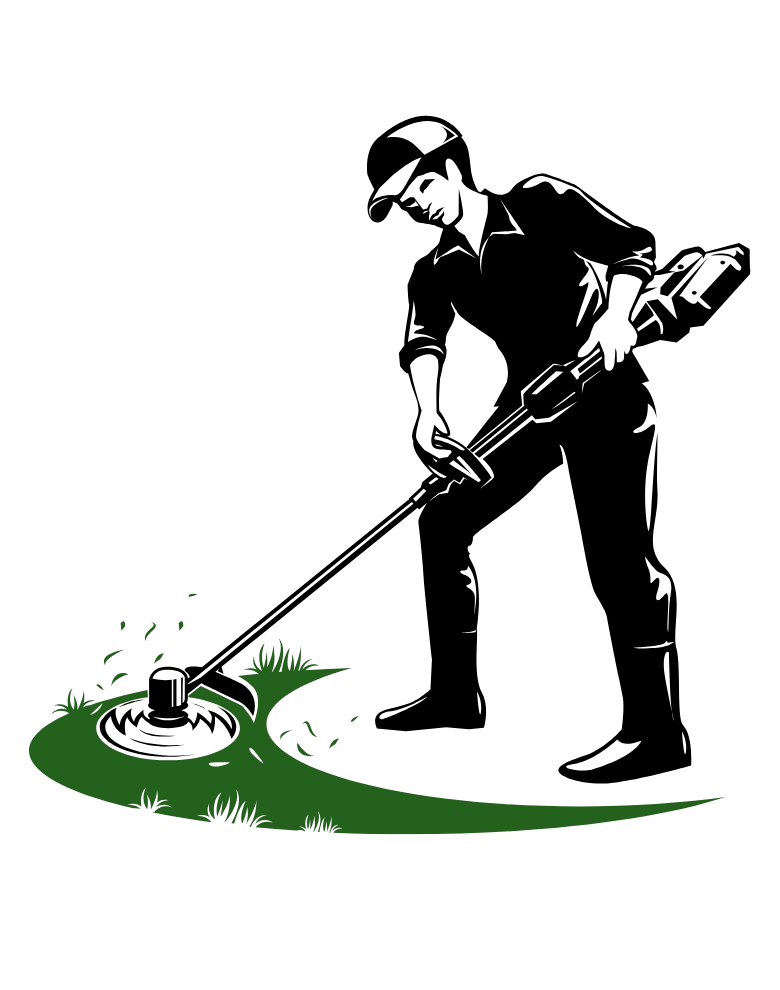 Graphic of landscaper working 