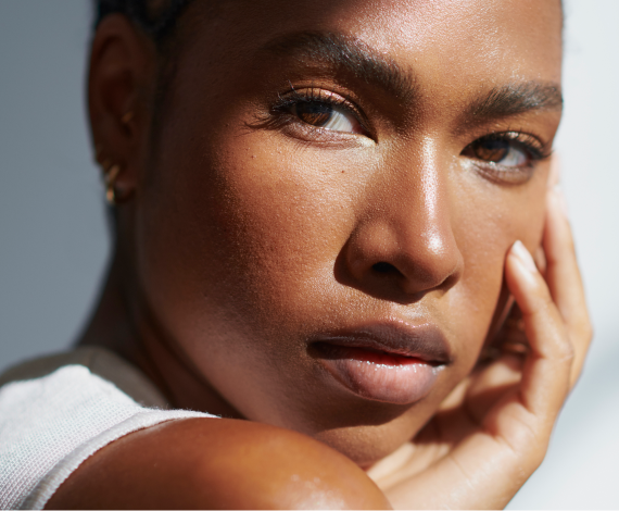 Beautiful woman with glowing skin
