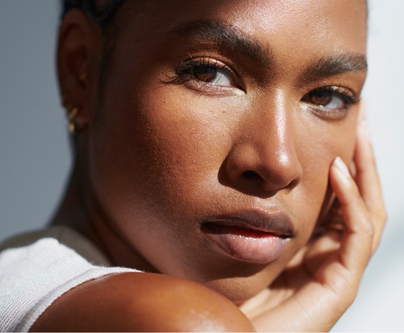 Beautiful woman with glowing skin