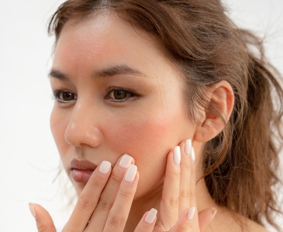 Beautiful woman with glowing skin