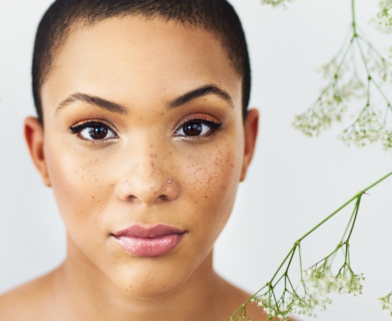 Beautiful woman with glowing skin