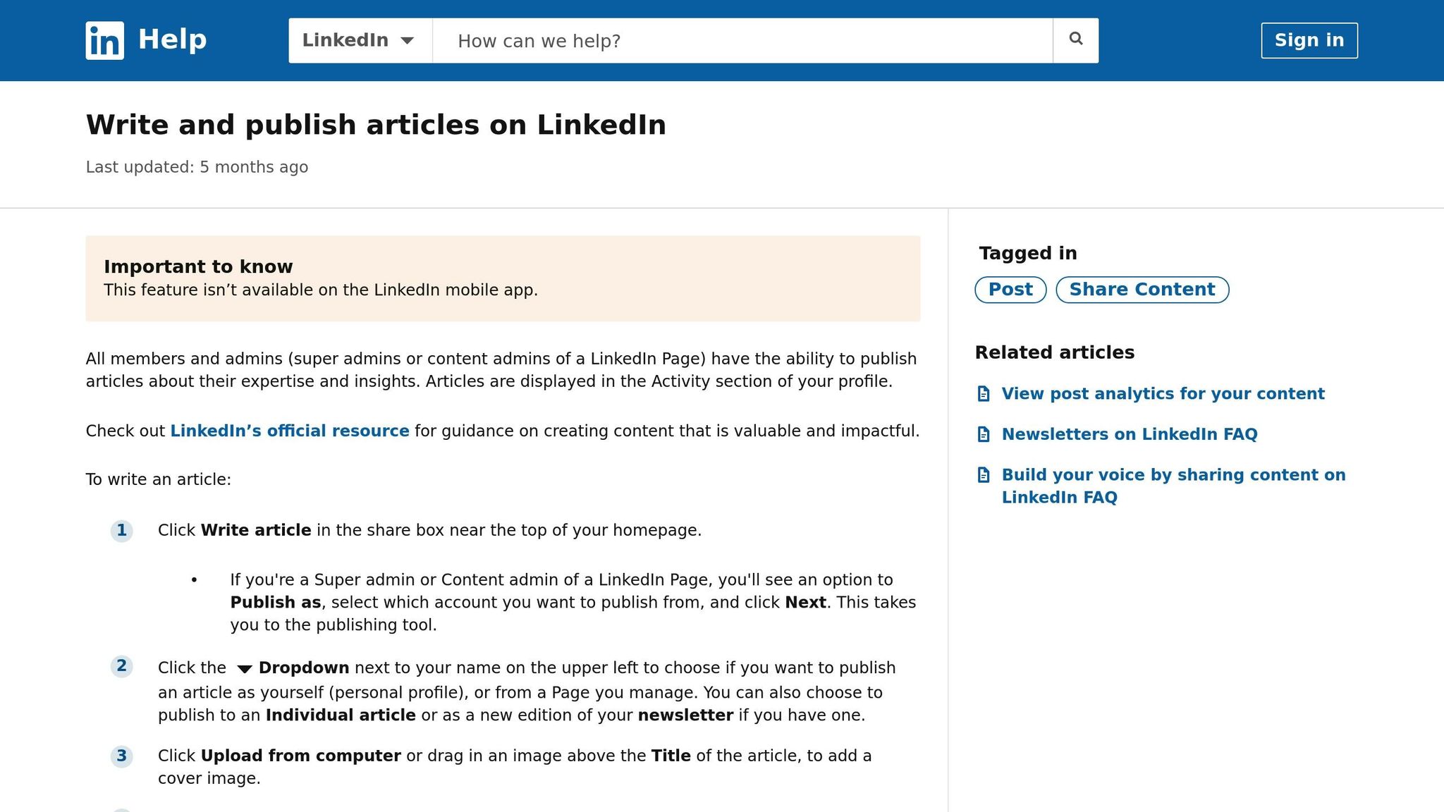 LinkedIn Articles