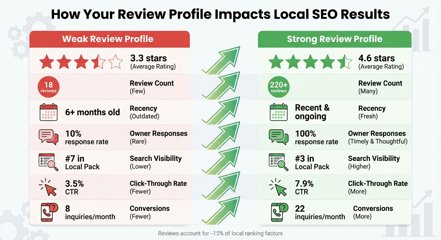 Weak vs Strong Review Profile Impact on Local SEO Performance