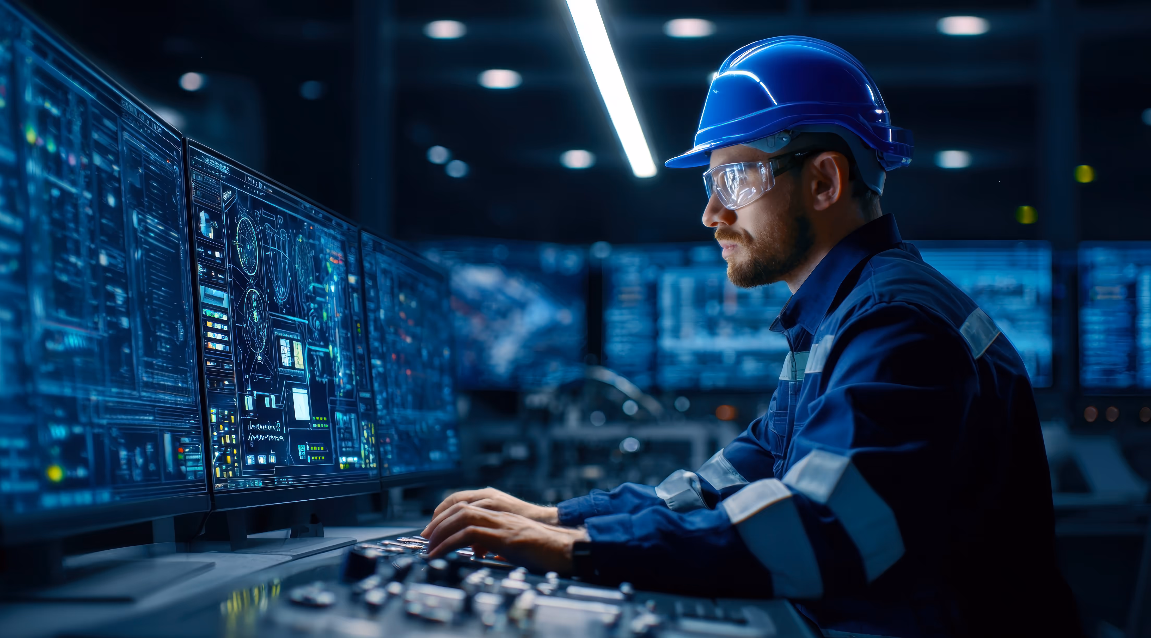 Hard Hat worker at Computer