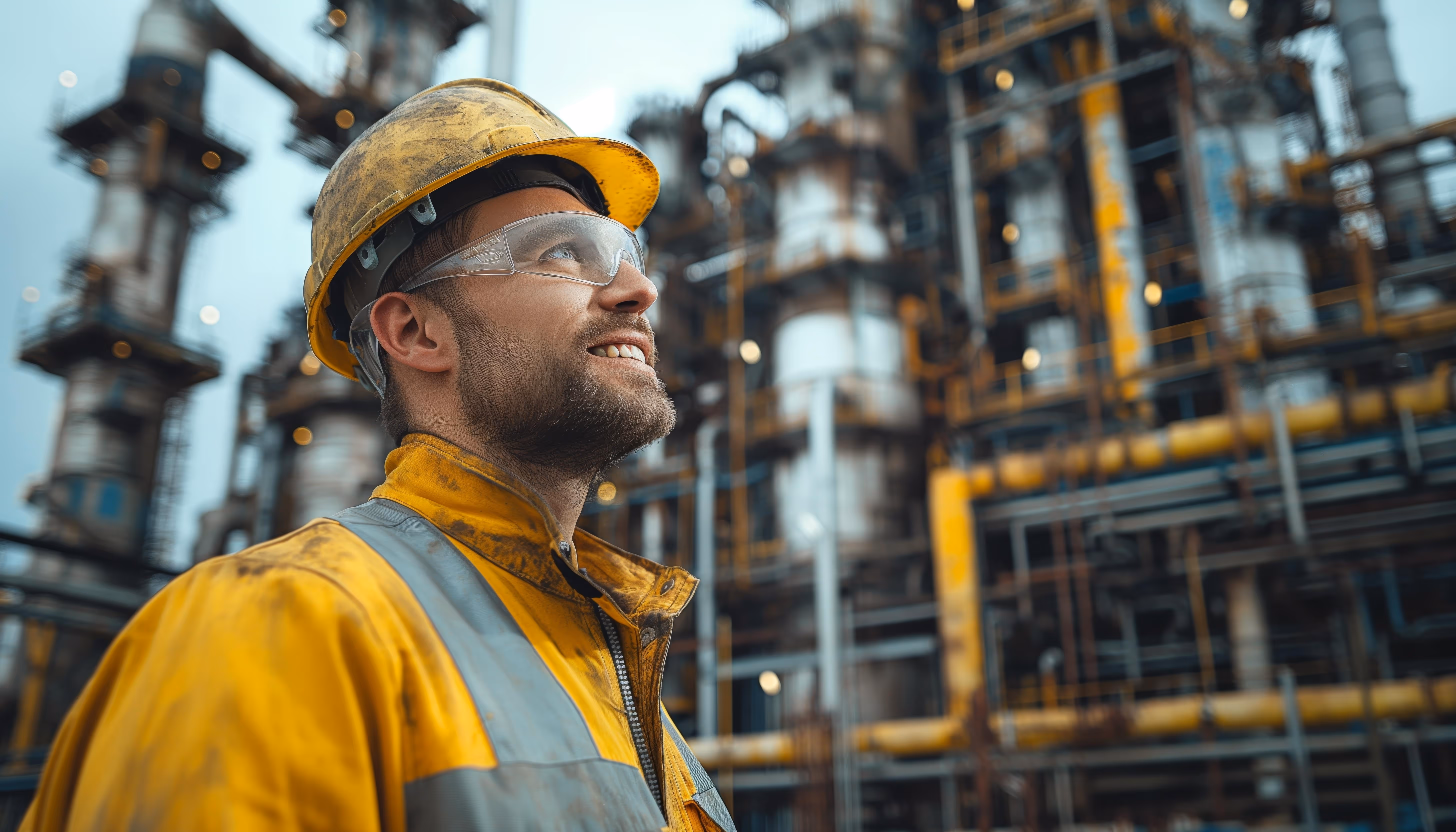 Hard hat worker in the field