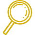 Icona de lupa representant l'avaluació contínua i el seguiment analític del jugador de futbol.