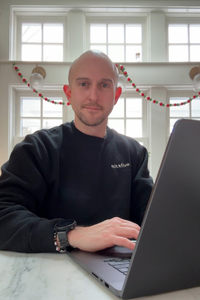 Dave from Exit Five editing the newsletter