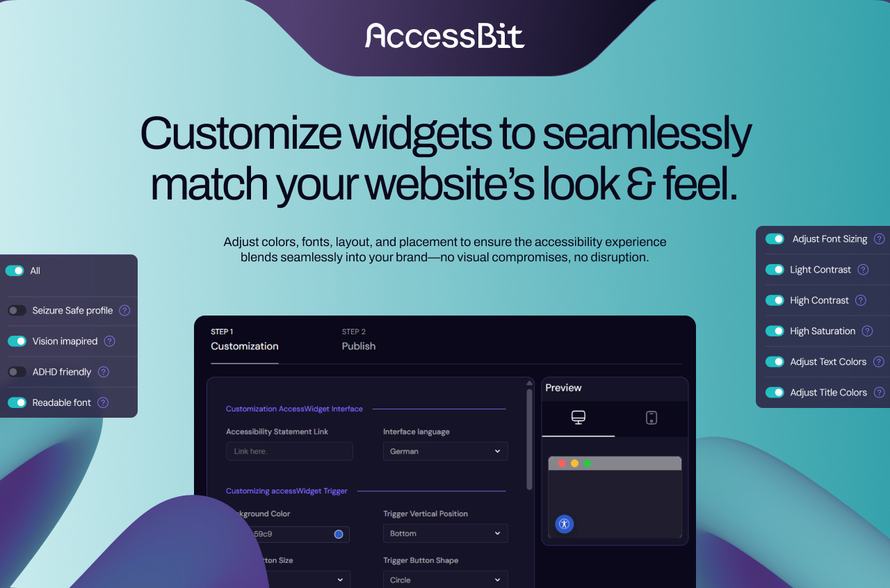 widget customization.