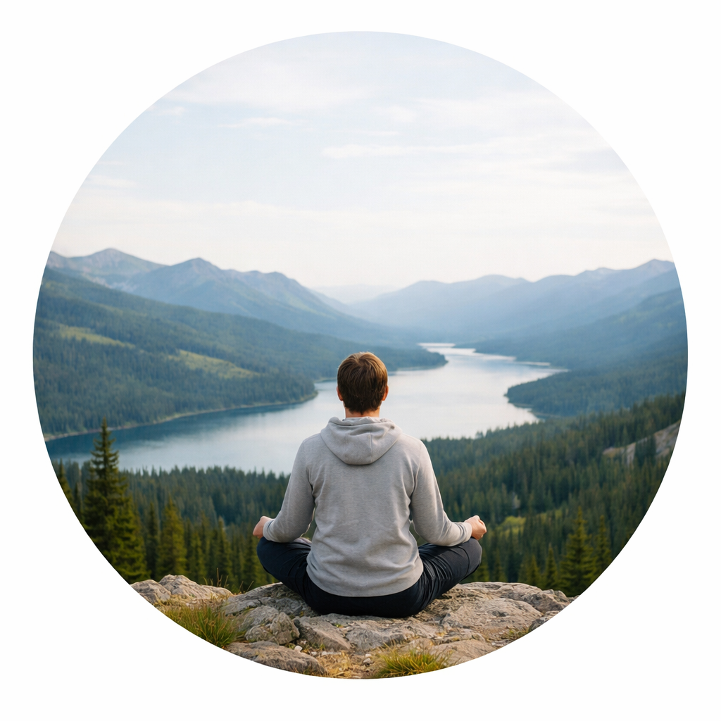 Person practising grounding techniques as part of nervous-system-informed CBT in Toronto