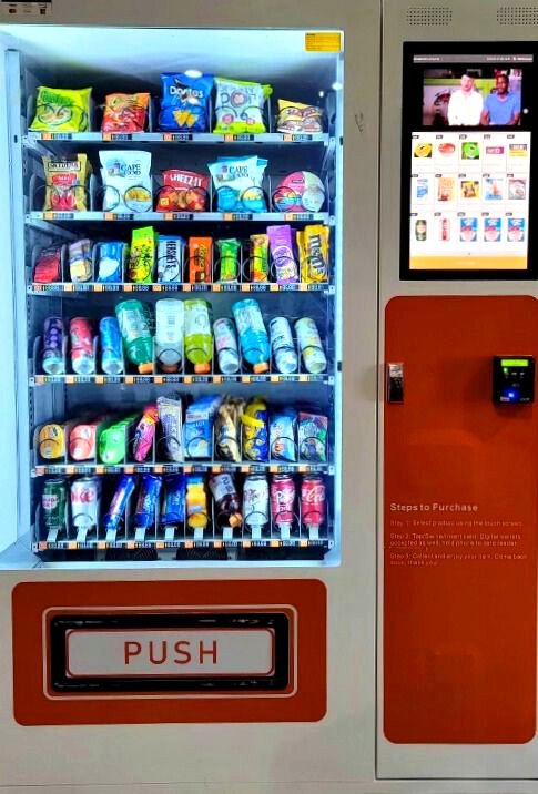 Coastal Vending touchscreen vending machine with live digital storefront and tap-to-pay