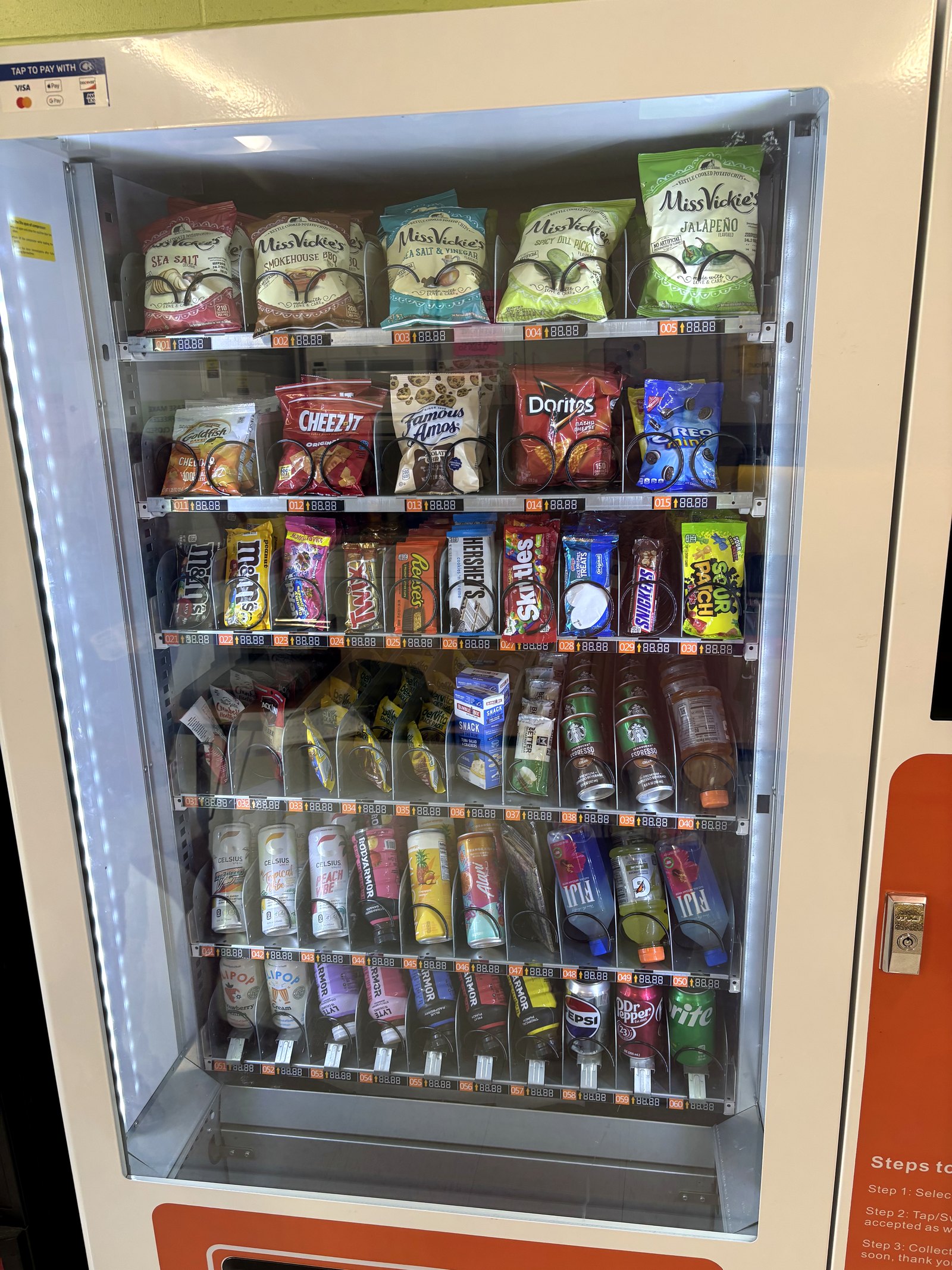 Coastal Vending 912 machine stocked with name-brand snacks at everyday prices