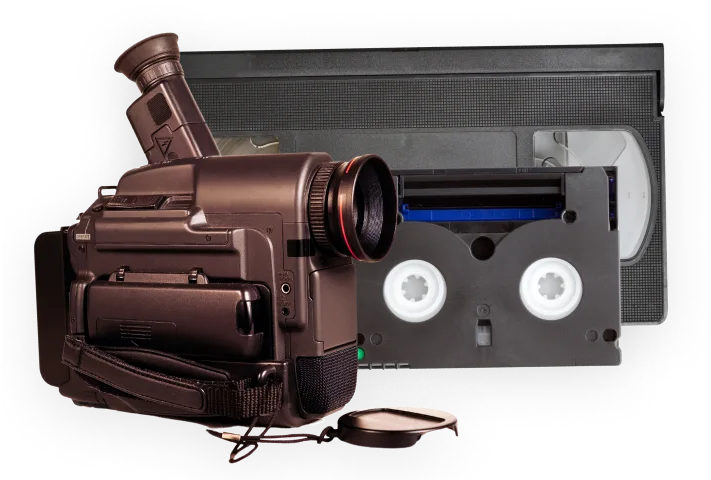 Camcorder with two types of tapes