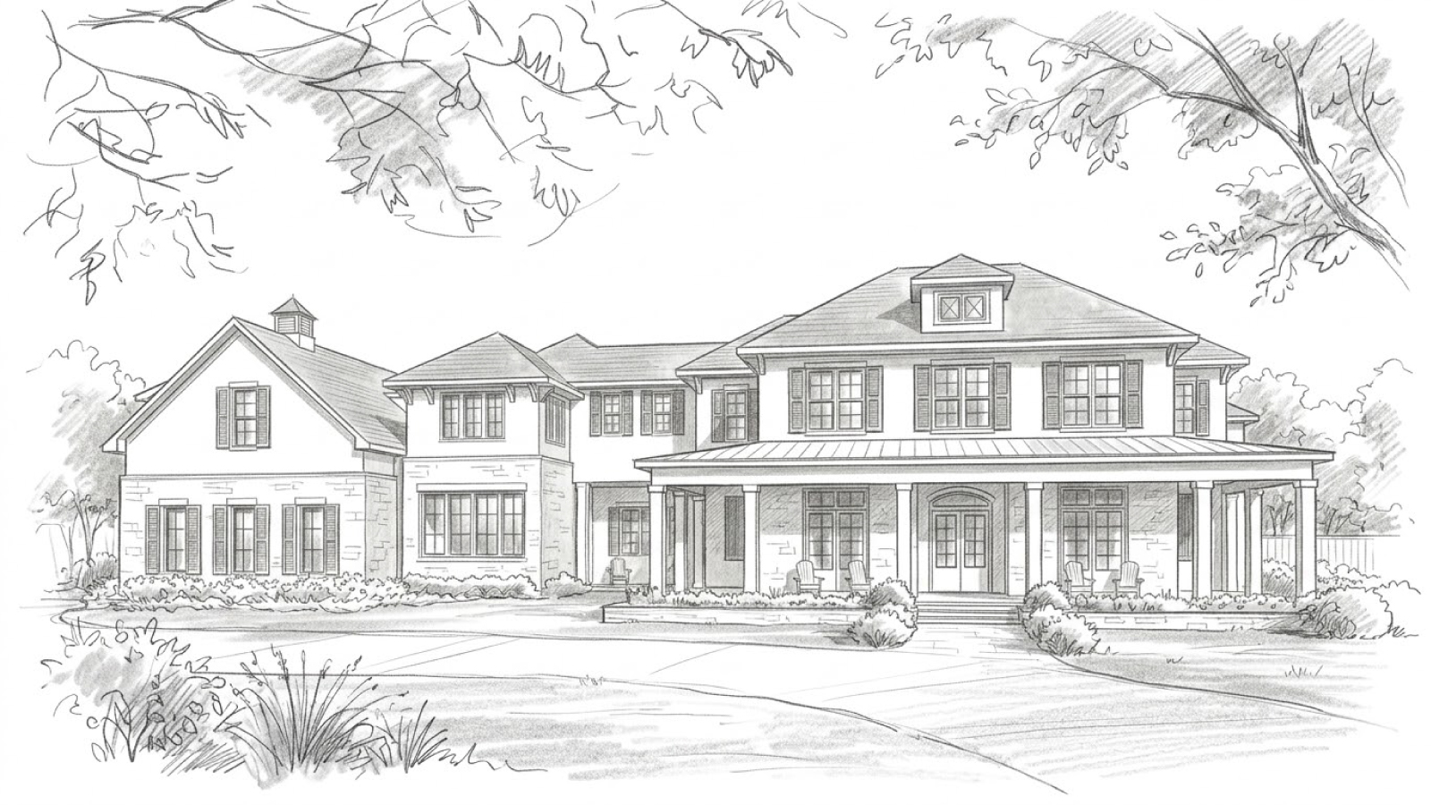 Architectural sketch of the Project Hillside home.