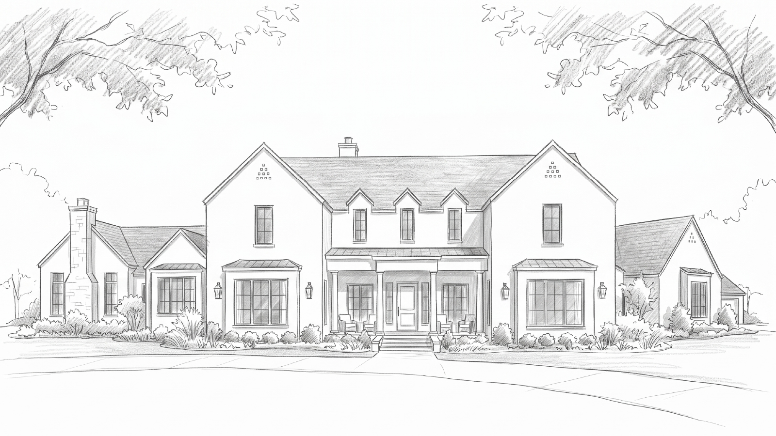Architectural sketch of the Project Hillside home.