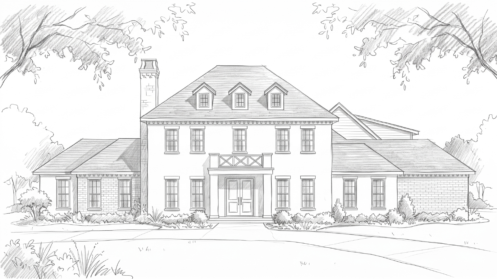 Architectural sketch of the Project Hillside home.