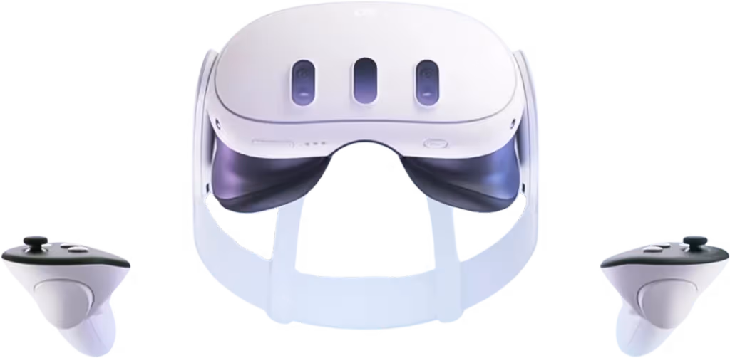 Meta Quest 3 device with controller