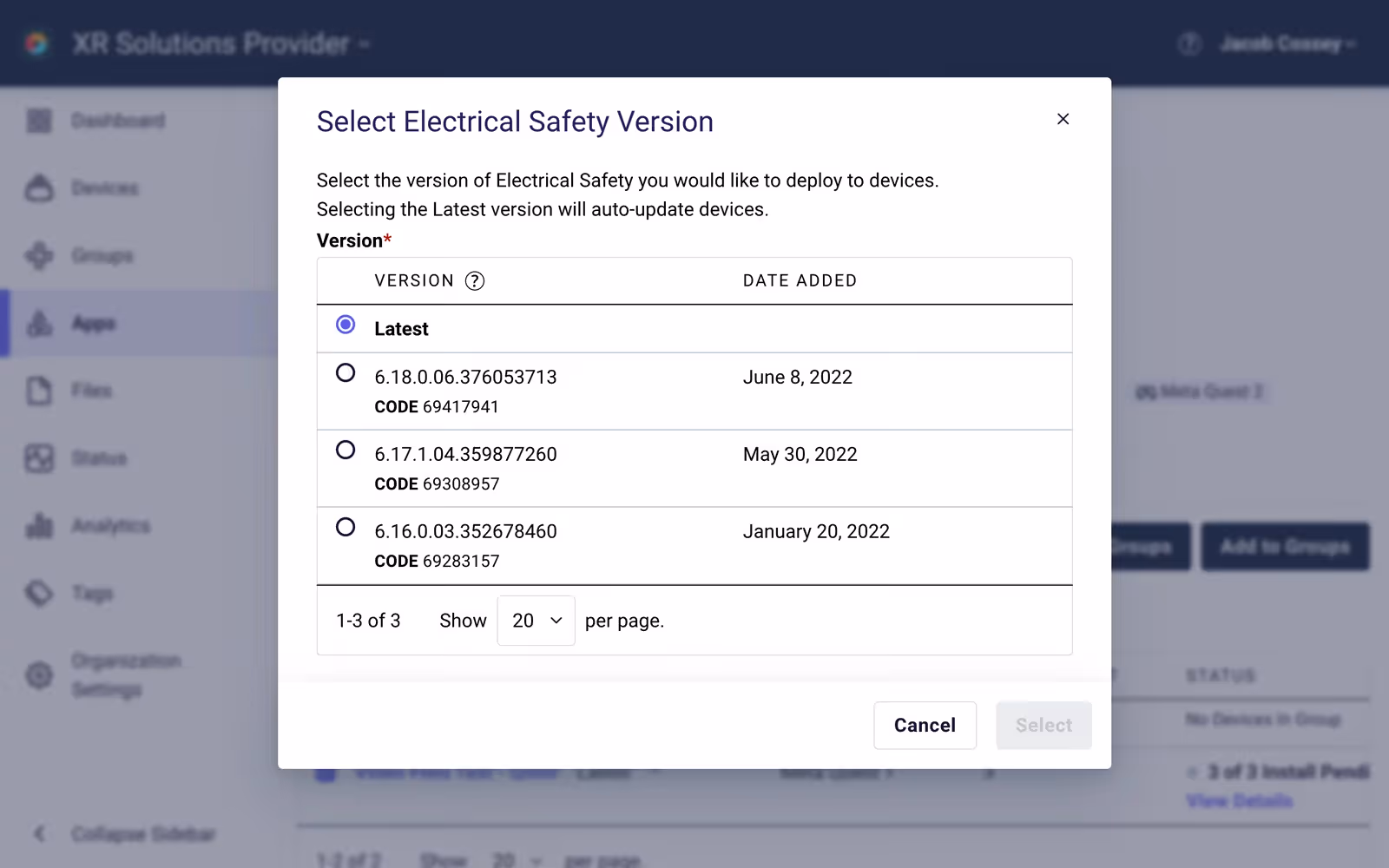 app version management in arborxr mdm