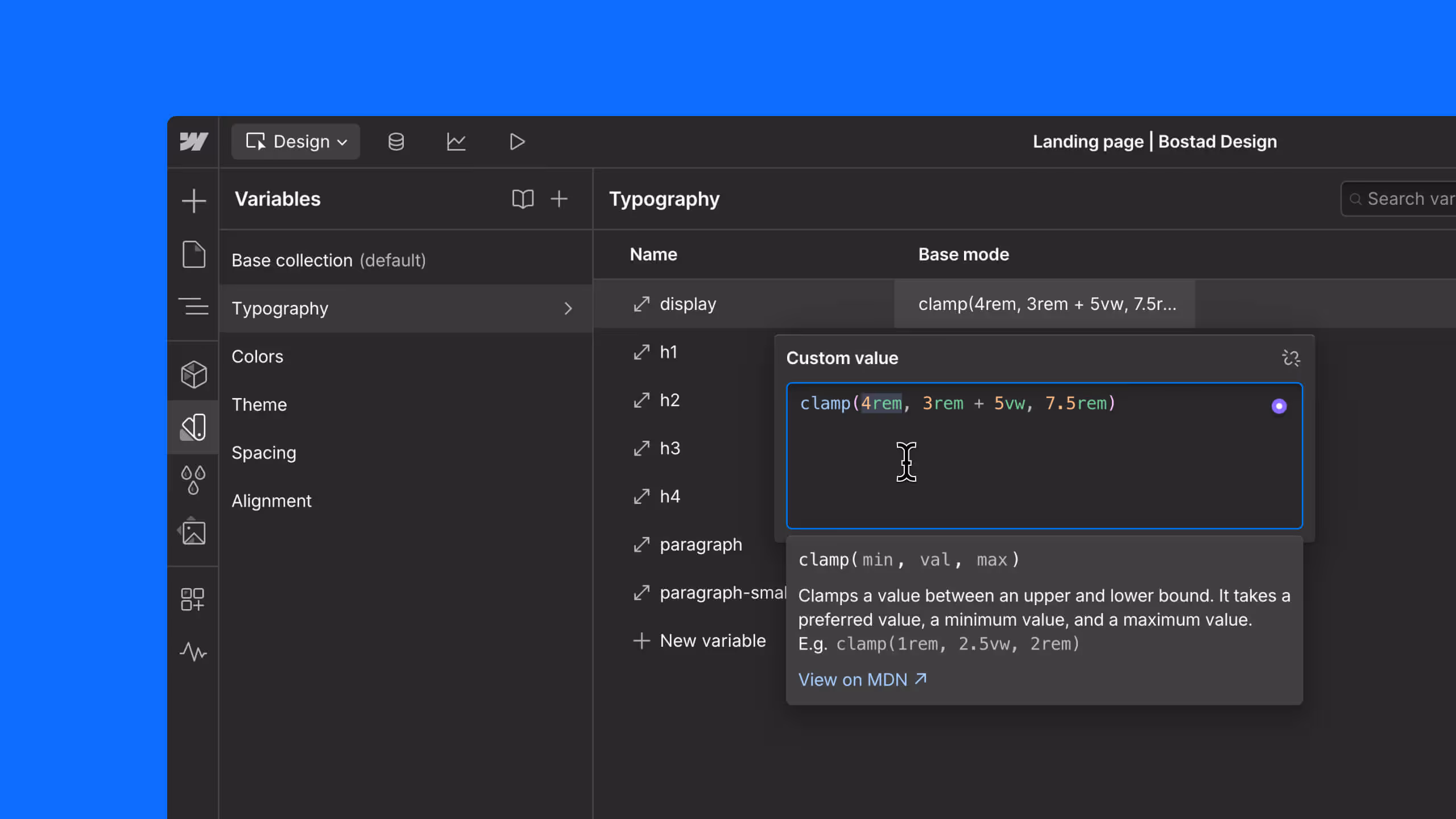 Advanced Variables with CSS Functions in Webflow
