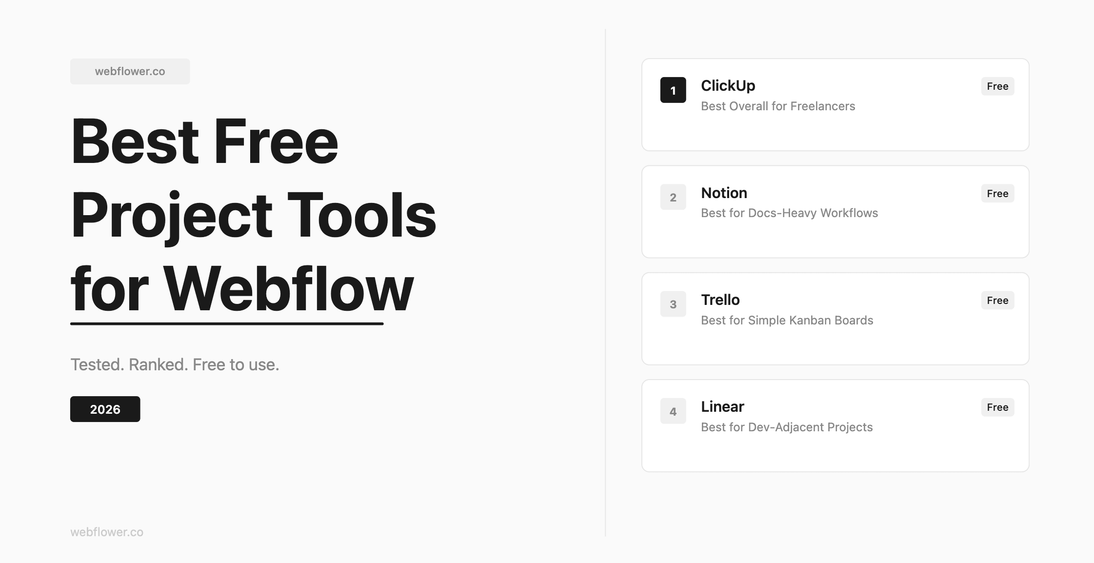 Best Free Project Management Tools for Webflow Freelancers (2026)