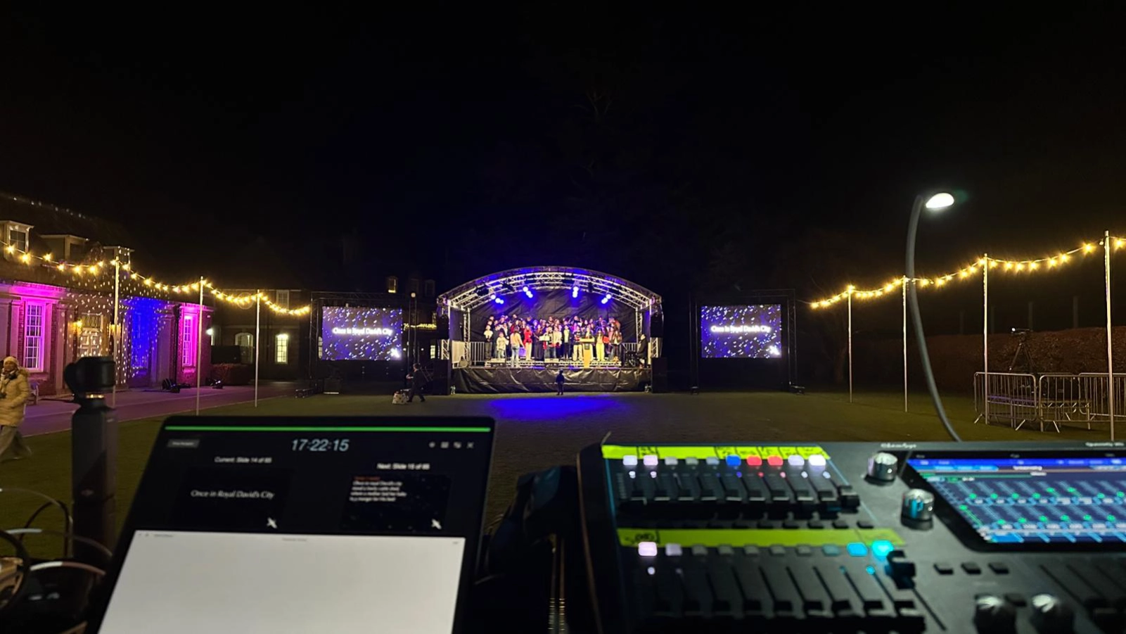 8m x 6m Milos MR1 arc roof stage setup at live event