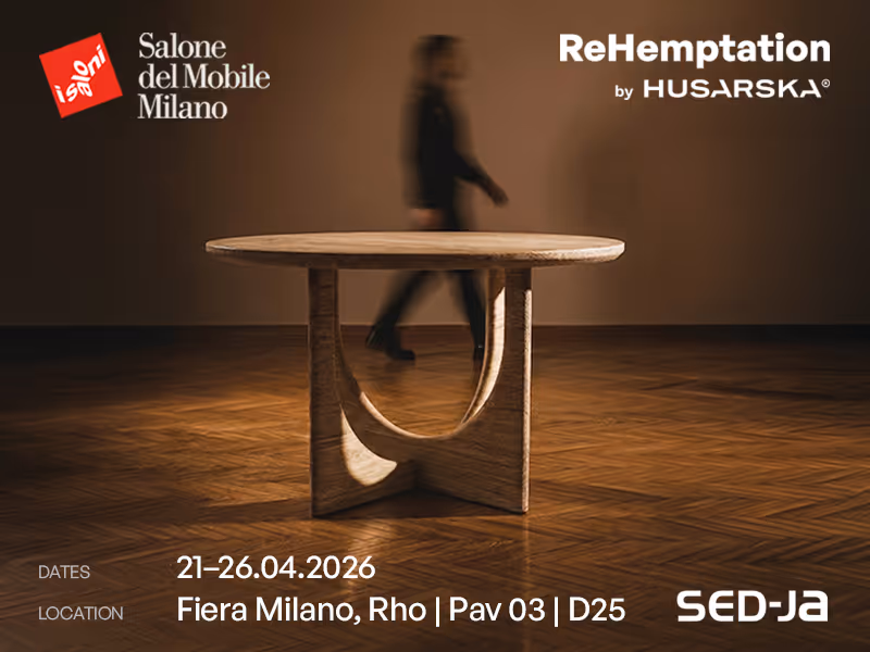 21–26 April 2026
Fiera Milano Rho
Salone Internazionale del Mobile
Pav 3 | D25
Guest on the Sedja stand