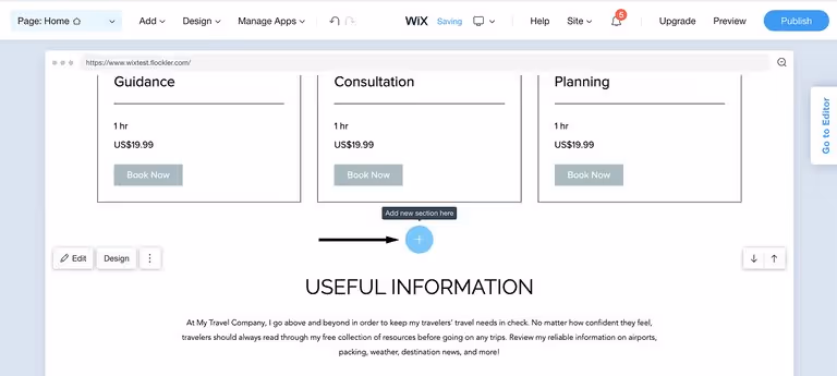Embed Instagram feeds on Wix: Select position