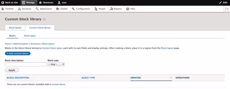 Embed Instagram feeds on Drupal: Add a custom block