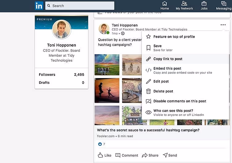 A LinkedIn post example