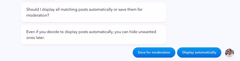 Moderation of the LinkedIn feed on the Flockler app