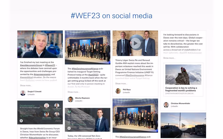 LinkedIn hashtag feed on a website