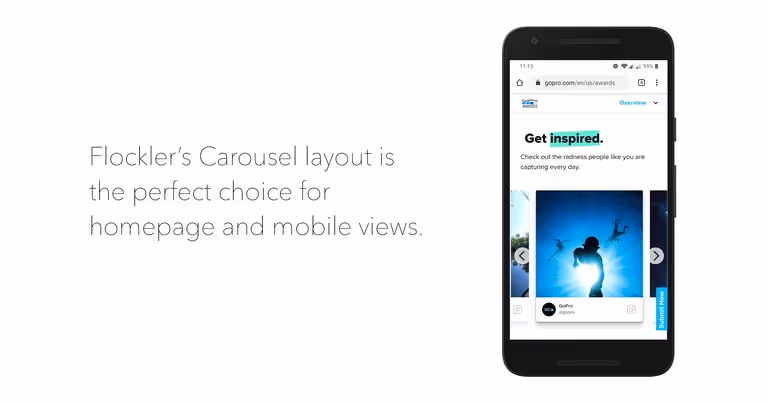 An Instagram feed added to a mobile site