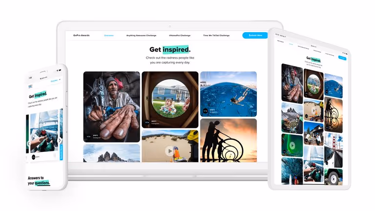 GoPro Awards page content in mutiple digital devices