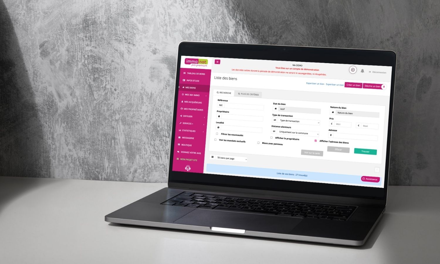 Utilisation d'Immonot Pro Premium