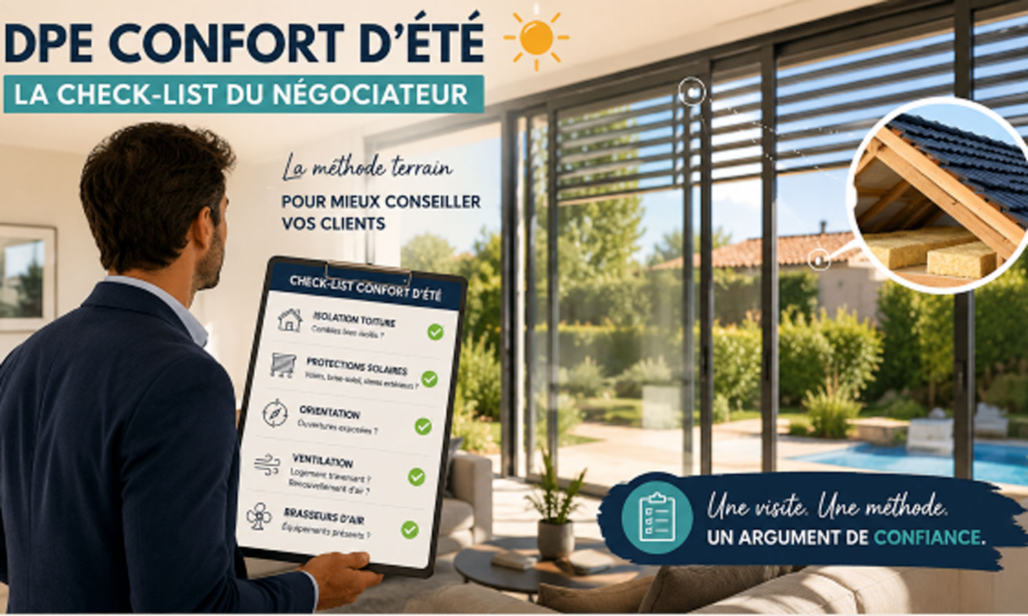 Check-list du négociateur pour analyser le confort d’été d’un logement à partir des critères du DPE lors d’une visite immobilière