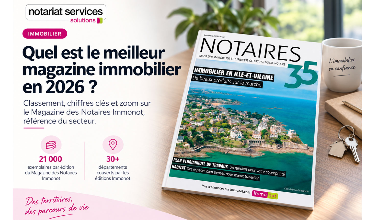 Magazine des Notaires Immonot 35 présentant l’immobilier en Ille-et-Vilaine