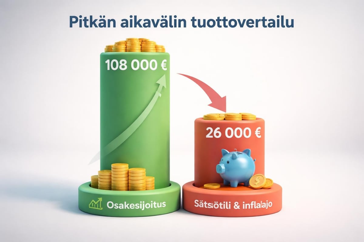 Osakesijoittamisen tuotto vs. inflaatio