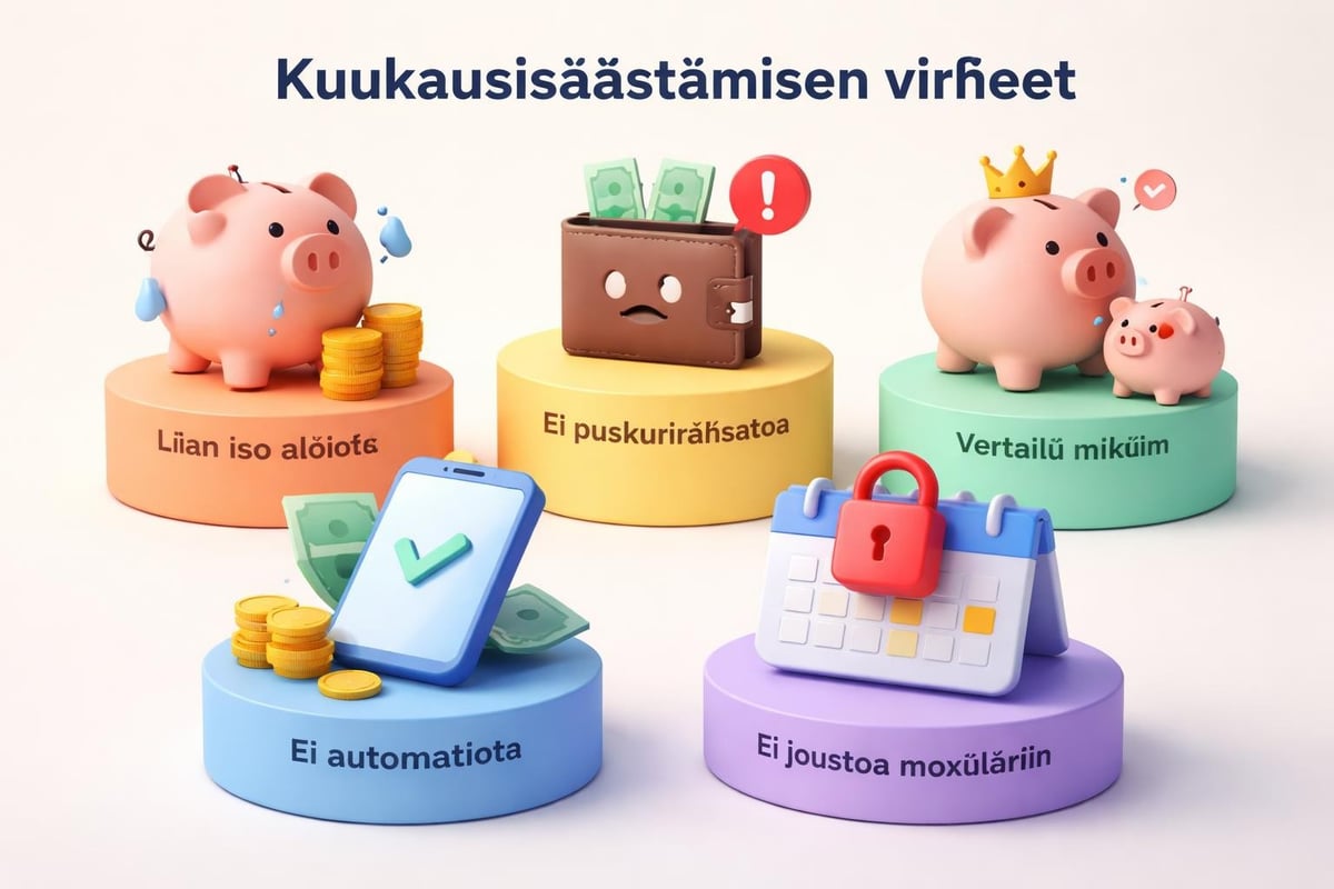 Kuukausisäästämisen yleisimmät sudenkuopat
