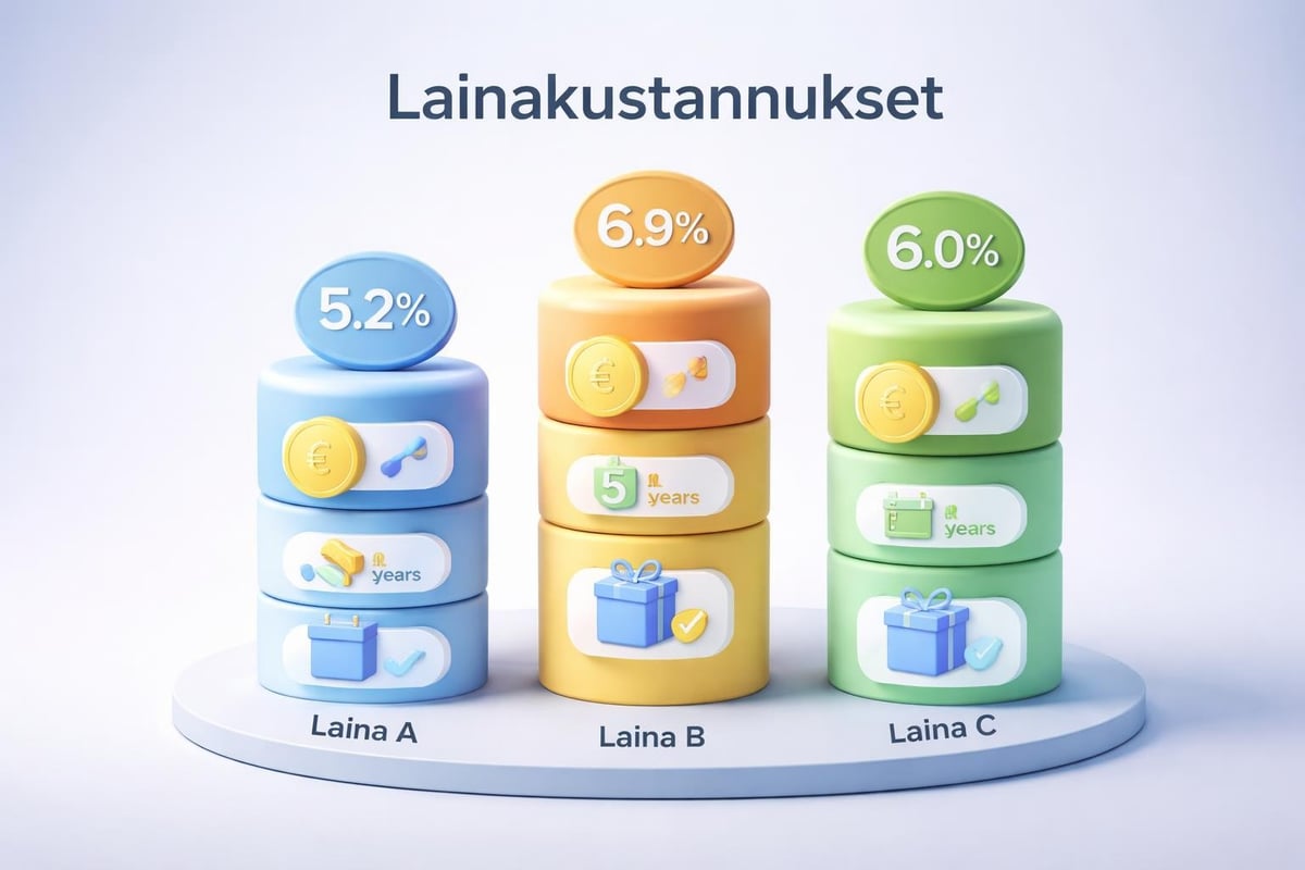 Lainakustannusten vertailu