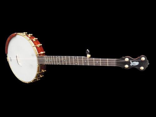 Five string banjo with ebony tone ring hand made in the United Kingdom